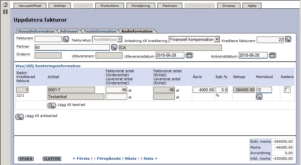 Senast Uppdaterad: 15-02-19 Exder ICA Grossist Sida 39 av 42 När vi fyllt i numret hämtas informationen från