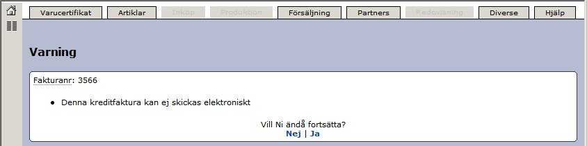 Senast Uppdaterad: 15-02-19 Exder ICA Grossist Sida 40 av 42 Här kan vi se vad vi fakturerat på fakturan. Notera att de förvalda värdena är att hela fakturan skall krediteras.