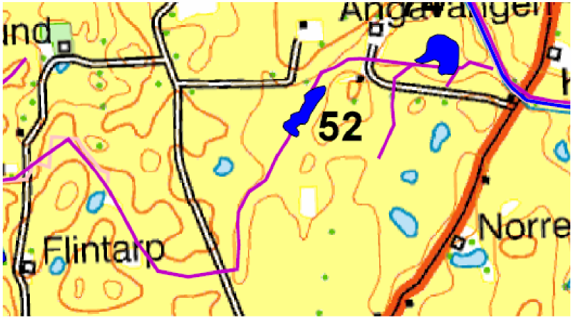 Karta 3.1-10 Våtmarksläge 52 Våtmark 53 är anlagd och våtmark 54-58 ligger i planeringsfasen (Se karta 3.1-4). Våtmark 60 Våtmarksläge 60 ligger på fastighet Lilla Jordberga 4:20>1 (Se karta 3.1-5).