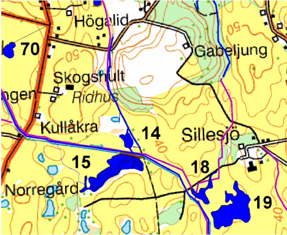 Våtmark 14 Våtmarksläge 14 ligger på fastighet Grönby 23:2 och 23:25 och ska anläggas inom kort (Se karta 4.1-3). Området består idag av betesmark. Våtmarken anläggs genom schaktning.