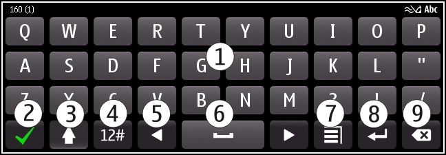 Grundläggande användning 25 Skriva text Skriva text med det virtuella tangentbordet Använd det virtuella tangentbordet.