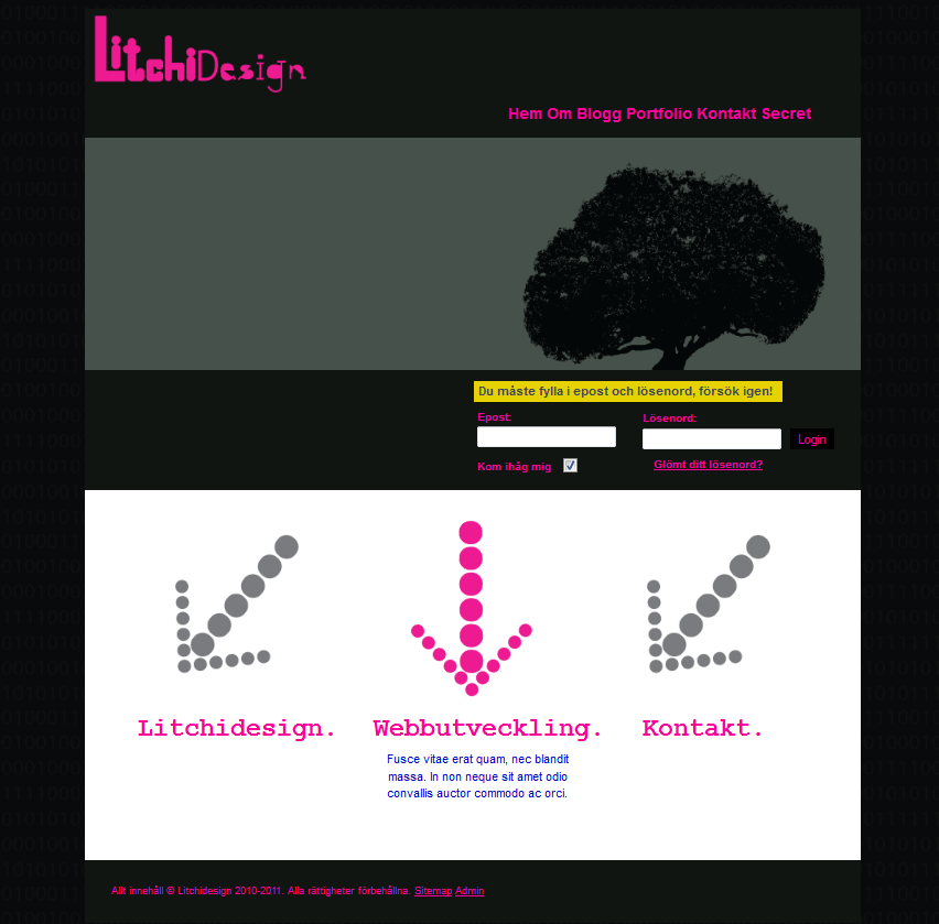 4. Resultat 4.1 Litchidesign Figur 7. Litchidesigns demonstrerar slutresultatet för Litchidesigns huvudlayout.