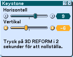 Keystone-korrigering Automatisk keystone-korrigering 3.