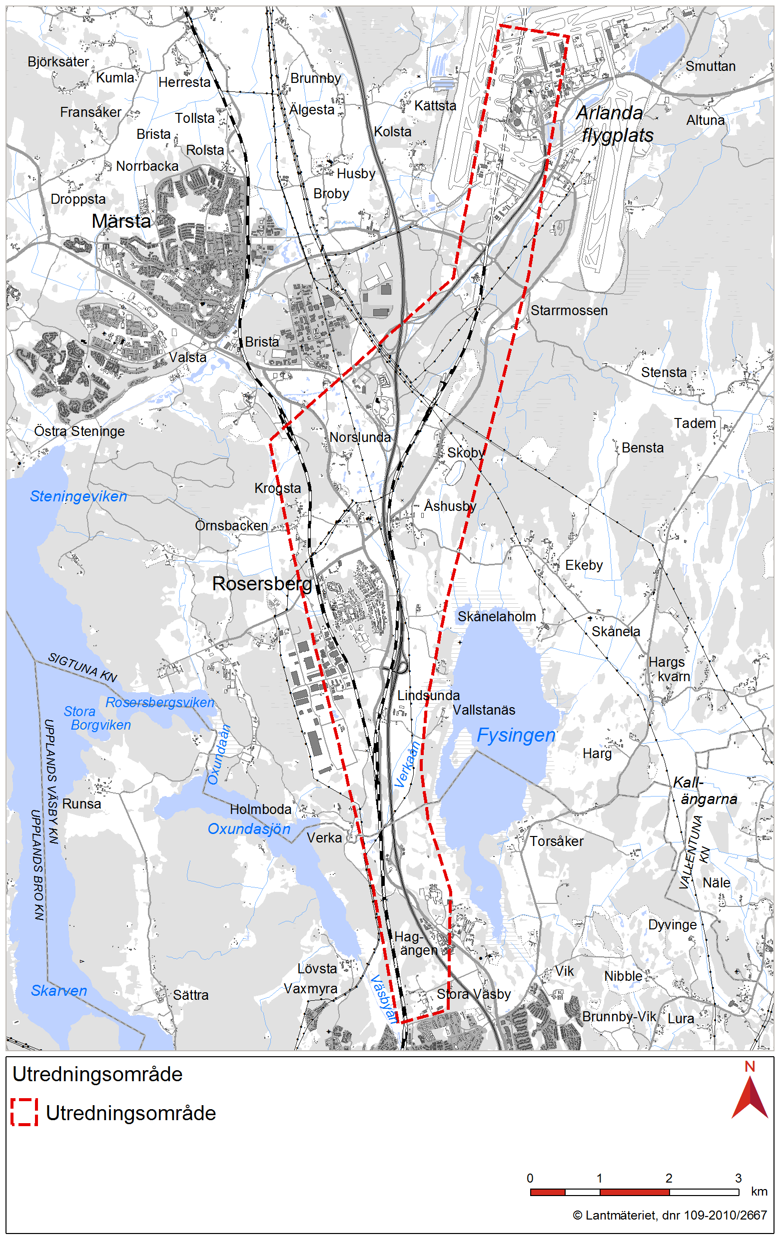 Figur 4 Utredningsområdet för projektet.