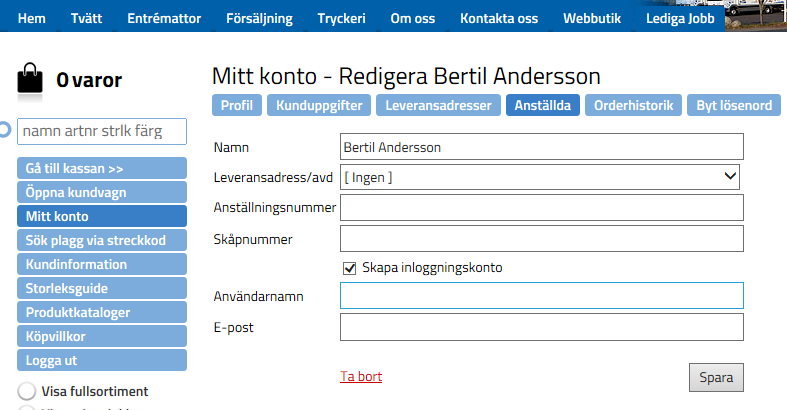 Finns där ingen nyckelsymbol på personen så måste det skapas ett webbinlogg Tar man upp personen ifråga eller skapar en ny person. När det är gjort så klickar ni i bocken skapa inloggningskonto.