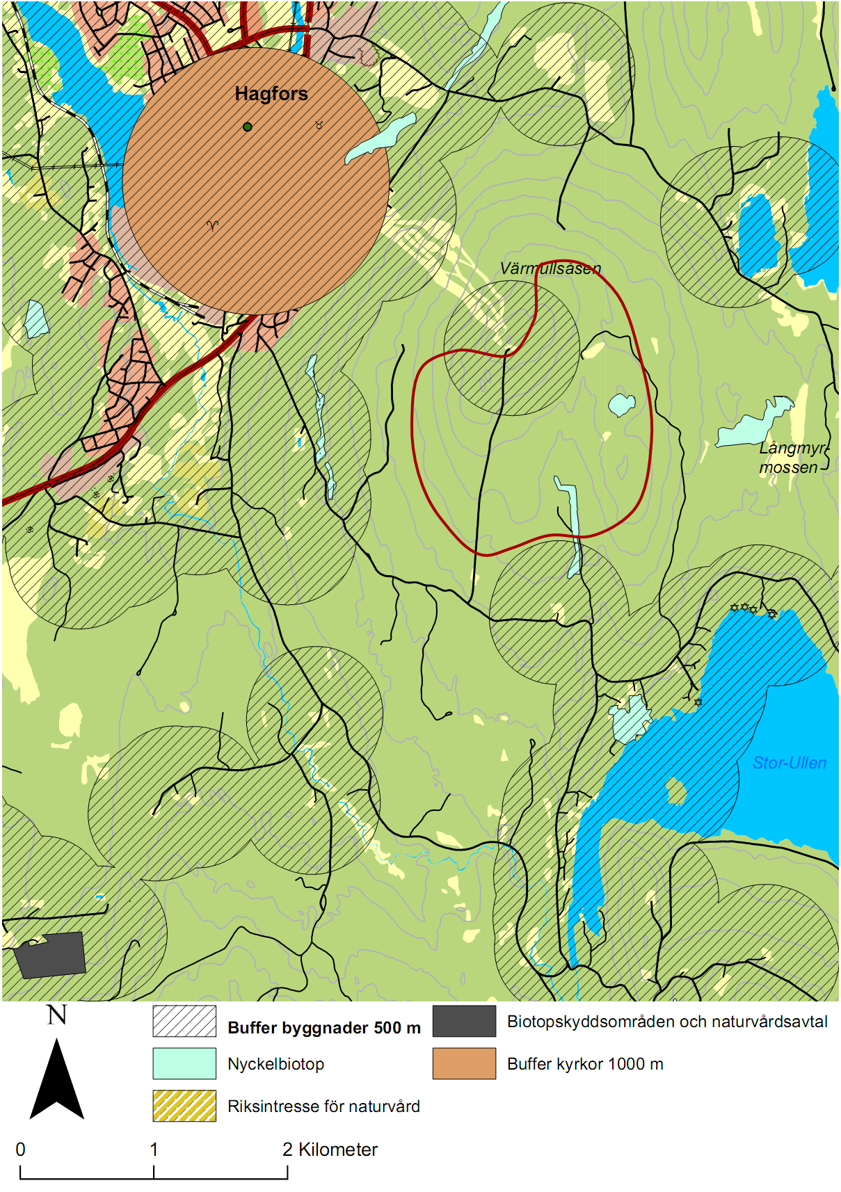 10.5 Område 5: Värmullsåsen Figur 16Karta Värmullsåsen Lokalisering Värmullsåsen ligger alldeles sydost om Hagfors tätort och 