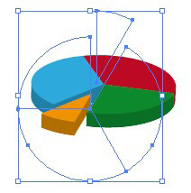 Cirkeldiagram (Illustrator) Utgå från ett cirkeldiagram som du färglagt.ta bort alla fyrkanter och text. Ta sedan bort alla linjer, låt bara fyllningarna vara kvar. Gruppera (viktigt).