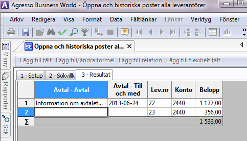 2.10.2 Lägga in flexibla fält i Browserfråga. 1 Öppna en browser som innehåller begreppet till vilket flexifältet är kopplat, i exemplet var det grundregistret/begreppet LEVNR.