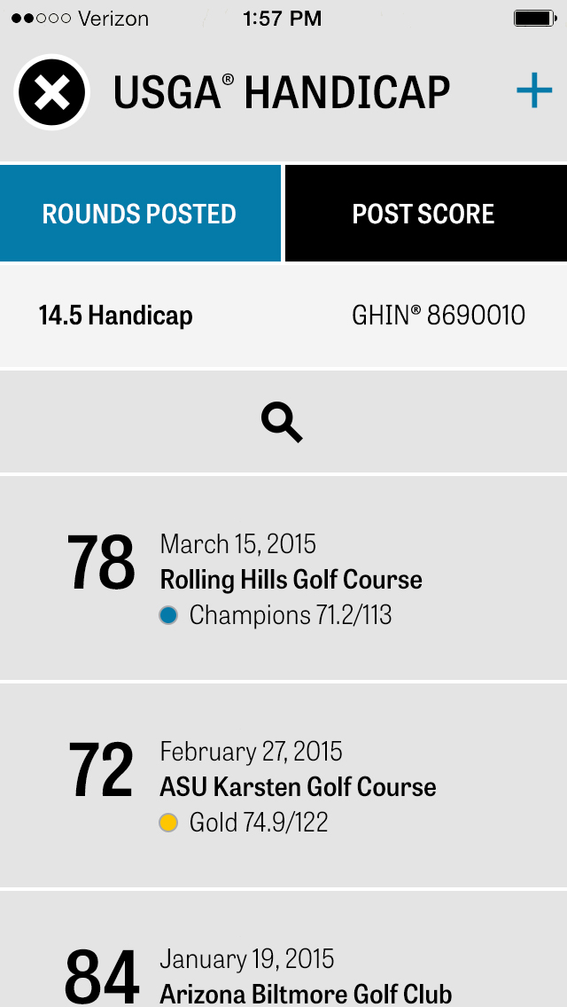 USGA handikapp Golfshot Pro medlemmar kan länka alla befintliga GHIN Antal till Golfshot.
