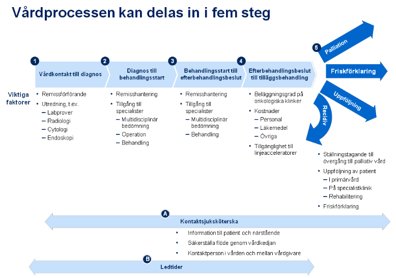 Kontaktsjuksköterskan har en sammanhållande roll för patienten genom vårdprocessen vilket illustreras av bild 2 nedan. Bild 2. Kontaktsjuksköterskans roll i vårdprocessen 2.