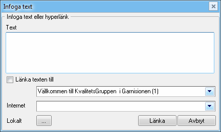 Skapa en länk Klicka på textverktyget som har en bild som liknar en länk. Det är femte ikonen från vänster på översta raden.