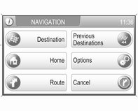 Navigation 67 några sekunder, se bild av kartvy ovan. Om röstvägledningen är aktiv är knappens fält vitt, annars svart.