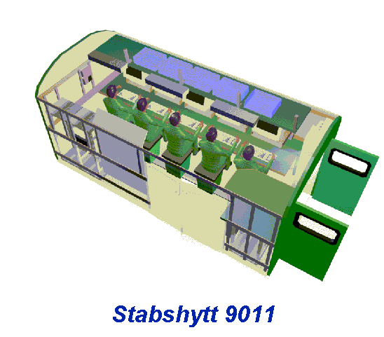 Stabshytt 9011 och 9012 användes av stabsförband i hela Sverige. Stabshytterna utgjorde arbetsutrymmen för division- artilleriregements-, brigad- och vissa bataljonsstaber.