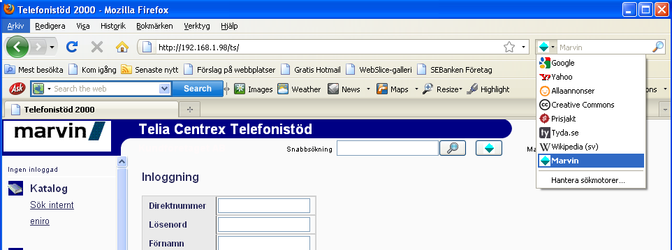 Telefonistöd som sökmotor Snabbsök på alla