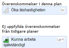 Status på målen kan både elev, lärare och du löpande uppdatera allteftersom arbetet med målet fortskrider. Det är inget krav men blir tydligare.