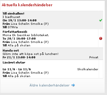 betyder att det är något du kan göra med nyheten, ex svara på en fråga eller bekräfta att du har läst den. betyder att du redan har svarat på frågan eller bekräftat att du sett händelsen.