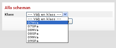 Schema Mitt schema Här ser du ditt barns individuella schema. Du kan bläddra framåt och bakåt i schemat med pilarna. Du kan också välja att titta på hela vårterminens eller höstterminens schema.