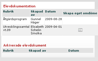 Elevdokument När skolan har öppnat funktionen för utvecklingssamtal eller andra elevdokument kan de välja om föräldrarna ska lämna ett omdöme eller inte.