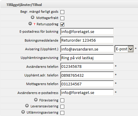 6 8. Om referens anges återfinns den i historiken samt skrivs ut på frakthandlingen. Om inget anges väljer systemet automatiskt det bokningsnummer som allokeras i Posten. 9.