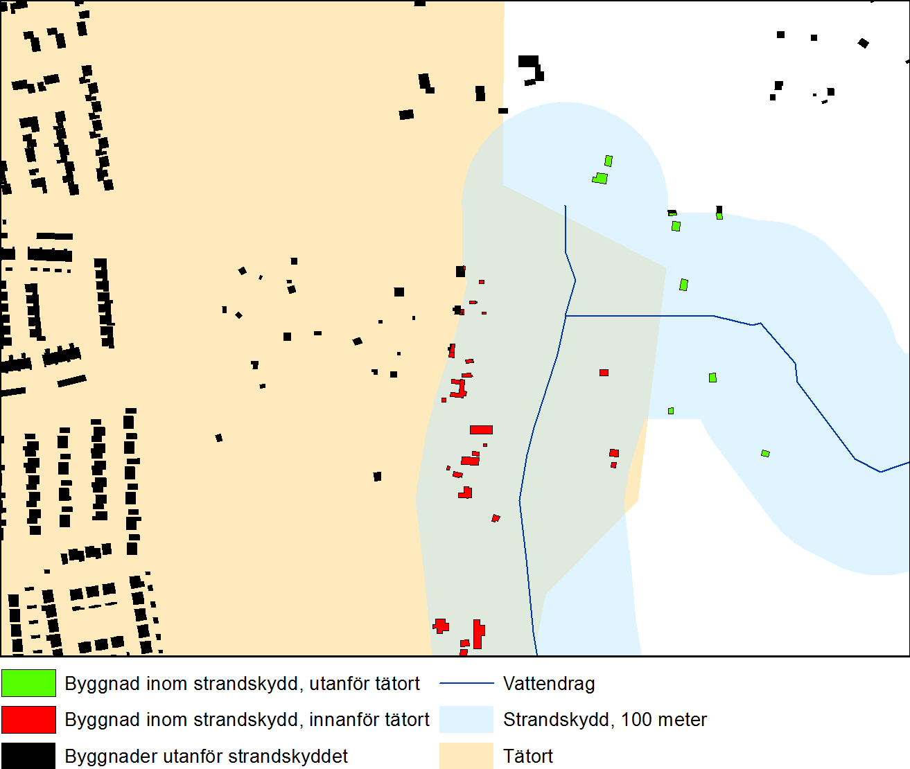 5.2 Nulägesbeskrivning-ett exempel Enligt överenskommelse med Naturvårdsverket har Metria anlitas för att göra en GIS-körning som kombinerar byggnadsregistret med SMHIs databas över sjöar.