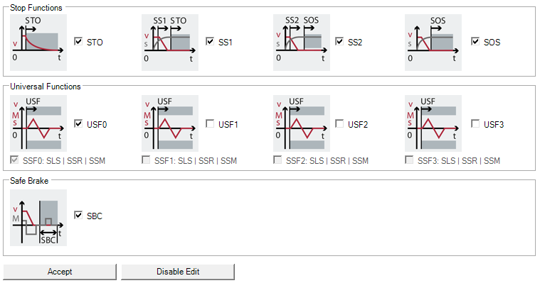 4 Idrifttagning DIN42 I exemplet ställs som sensortyp Enable switch (Godkännandeknapp) och DOUT42A/B in som källa för testpulsen. DIN45.