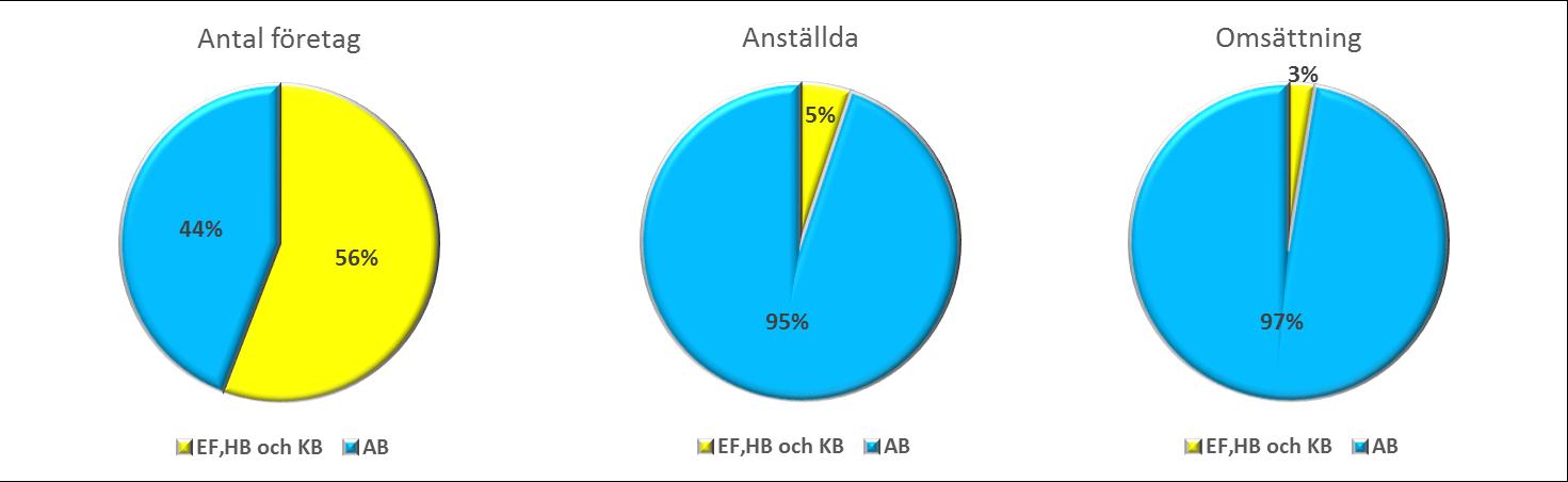 ANDRA BOLAGSFORMER LÄNET Länet som helhet En stor andel av företagen drivs i andra bolagsformer än