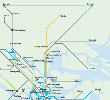 16(189) Figur 5-1 Dagens kollektivtrafikutbud i Nordostsektorn.