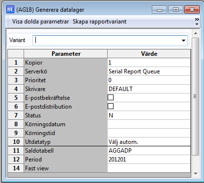 3.2.3 Uppdatering av datalager En vanlig saldotabell uppdateras normalt automatiskt via processerna agrtps och agrdws. Ett datalager uppdateras däremot inte automatiskt.