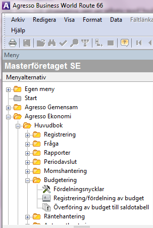 4. Budgethantering i Agresso 4.1 Allmänt Det finns två alternativa sätt att arbeta med budgetering i Agresso, dels finns Budgetering i Huvudboken, dels finns det en fristående Budgetmodul.