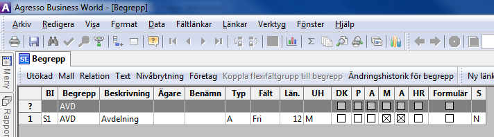 Med en alternativ teknik, som brukas i vissa fall, sker registrering av relationer och relationsvärden direkt i begrepps- resp. begreppsvärdetabellerna.