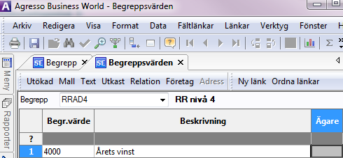 Summeringsnivå 3: Summeringsnivå 4: 5.3.7 Direktrelation Vi vill skapa två relationer: En relation mellan Rad och RRad1 dvs.