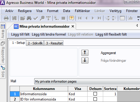 7.4.2 Förfrågan Privata Informationssidor Om slutanvändare vill kunna se vilka Privata Informationssidor som finns upplagda kan frågan Mina privata informationssidor