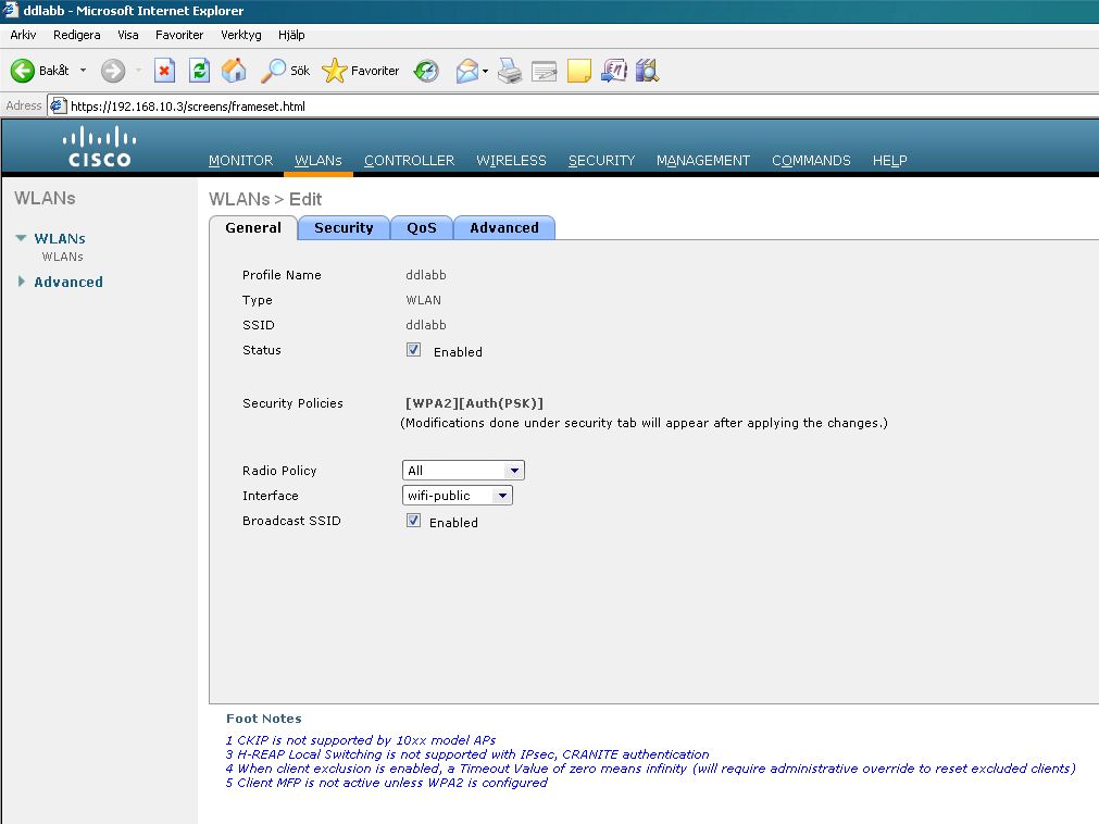 vlan. Och även här kan du ställa in en hel del skoj så som en annan dhcp server (interface dhcpn väljs by default ) men kanske viktigast, säkerheten.