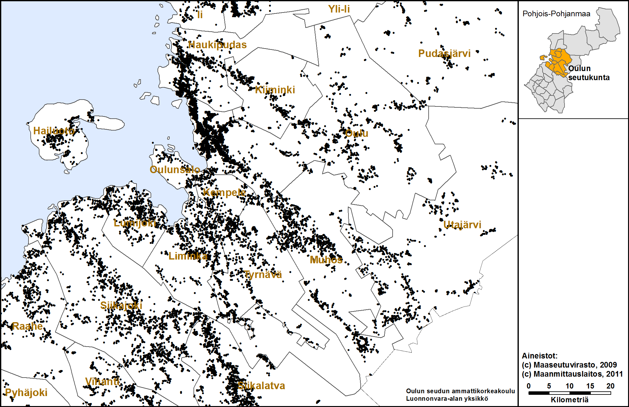 All databases were converted to point data.