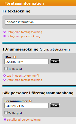FLERA SÖKMÖJLIGHETER Fritextsökning ger träff på allt och träfflista visas - ange valfria sökord - företagsnamn, adress, telefonnummer m m - använd asterisk vid trunkering t ex vatten* vind* -