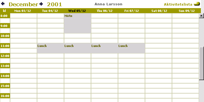 Användarinformation När du gör en sökning visas ditt sökresultat i en träfflista. Om du vill gå vidare och visa uppgifter på en person kan du klicka på ikonen till vänster om namnet.