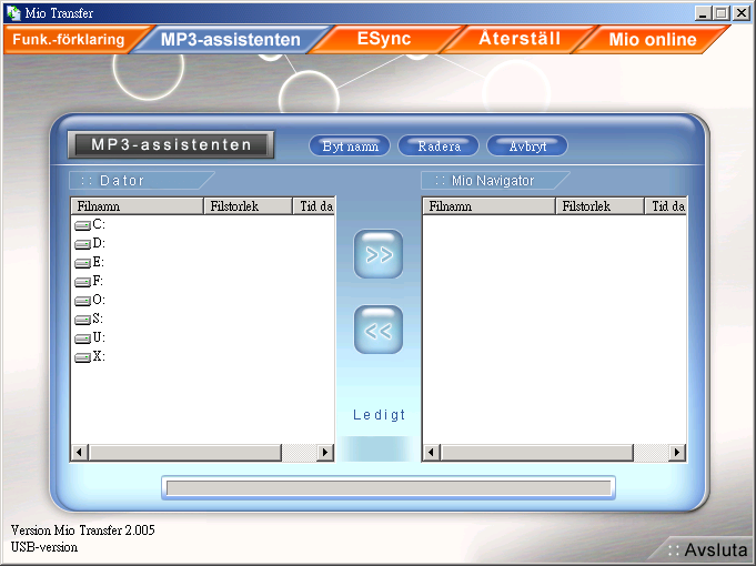 3. Följ anvisningarna på skärmen för att slutföra installationen. 5.2 Starta filöverföringsassistenten Gå till aktivitetsfältet i Windows och klicka på Start Program Filöverföringsassistenten.