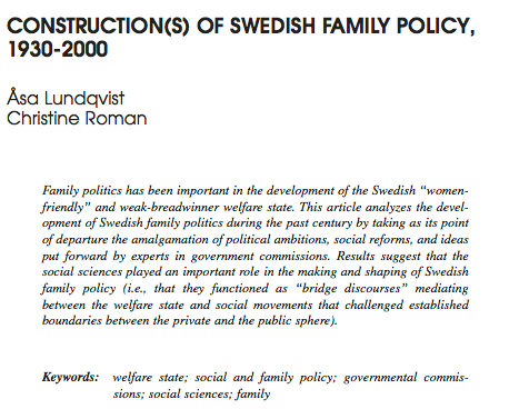 Tre faser i svensk familjepolitik?
