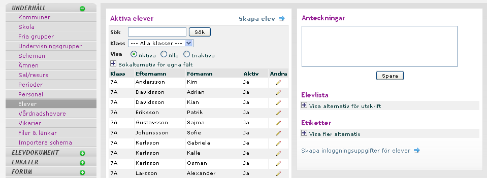 10. Markera informationen i fönstret, kopiera och klistra in i Excel för att arbeta vidare med dem där. OBS! Stäng inte fönstret innan du har sparat informationen någon annan stans.