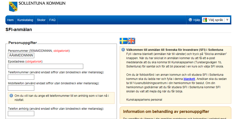 19. Bekräfta och skicka anmälan Nu ska du kryssa i rutan och intyga att uppgifterna är rätta i din anmälan. Sen klickar du på Skicka anmälan.