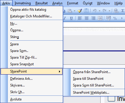 SharePoint arkiv En SharePoint filmeny har skapats för att man enkelt skall kunna spara filer till och öppna filer från Microsoft Office SharePoint Server.