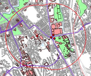 Backup: In och utpendling idag Södra Centrum/Korsv. 800 m radie runt Korsvägen-station.