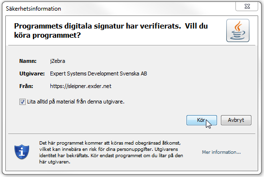 Senast Uppdaterad: 15-02-23 Exder Etikettskrivare Windows 7 Sida 16 av 23 Bocka i rutan för att alltid lita på material från denna utgivare och klicka Ja.