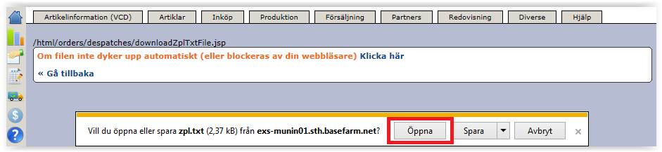 Senast Uppdaterad: 15-02-23 Exder Etikettskrivare Windows 7 Sida 18 av 23 Ovan skrivs palletiketter ut från rutinen Skapa palletiketter för enstaka order.