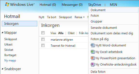 . HANTERA FILER PÅ SKYDRIVE A. Windows Live Skydrive Windows Live SkyDrive ger dig gratis lagringsutrymme för tusentals dokument och foton, och ger dig dessutom tillgång till Office Web Apps online.