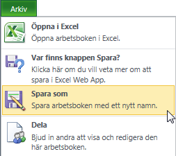 Får du ett Word-dokument, en Excel-arbetsbok eller en PowerPointpresentation via mejl, kan du välja att visa filen online, det vill säga i Office Web Apps.