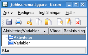 1 Inledning Det här är en modul som schemalägger program som ska köras i bakgrunden. Det är ett grafiskt användargränssnitt för kommandot cron, UNIX -systemets schemaläggare.