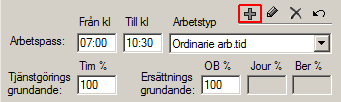 Kapitel 3 Att komma igång Planering Resurstid [Egendefinierad 1-9] Denna arbetstyp använder du för att ange planeringstid i kombination med ordinarie arbetstid.