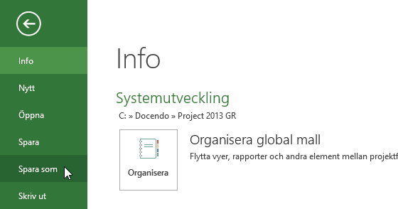 Nu visas dialogrutan Spara som (Save As). 4 Skriv önskat filnamn, som ersätter den markerade texten i rutan Filnamn (File name).