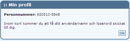 Jag vill ansöka om ett medborgarkonto I Dexter finns möjligheten att ansöka om ett konto. Under Kontohantering Ansök om konto ansöker du om Medborgarkonto genom att fylla i ditt personnummer.